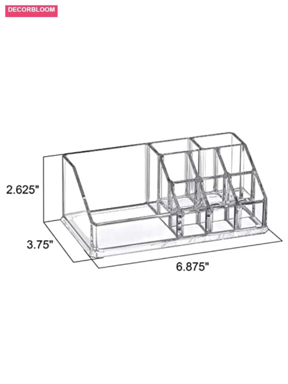 2-Pack Acrylic Cosmetic Organizer, Transparent Plastic Makeup Holder,